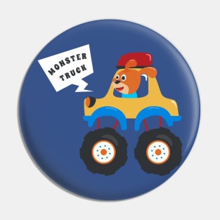 illustration of monster truck with cartoon style Pin