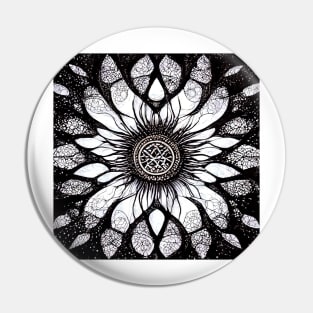 Fractal Mandala Zentangle Pin