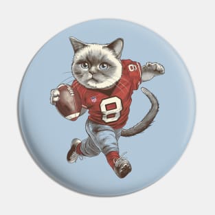 American Football Cat Player Pin