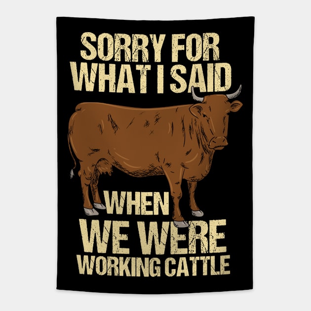 Funny Cattle Breeder Gift - Farm animal Life Tapestry by Fresan