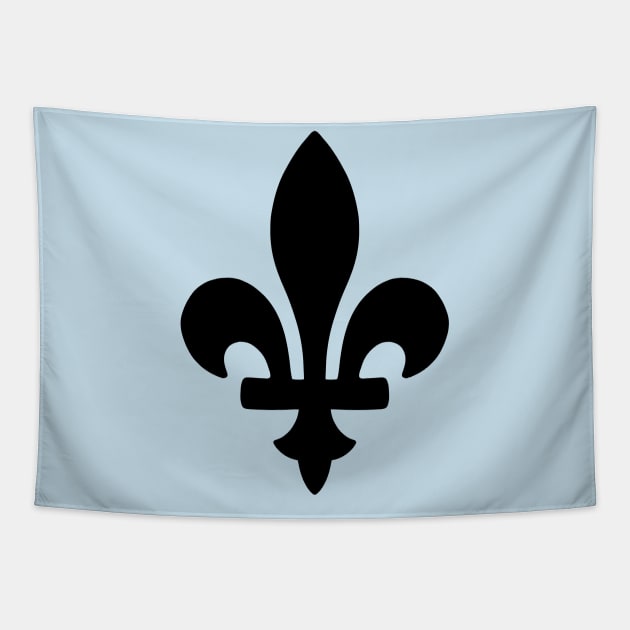 Fleur de lis plain BLACK Tapestry by rocksandcolors