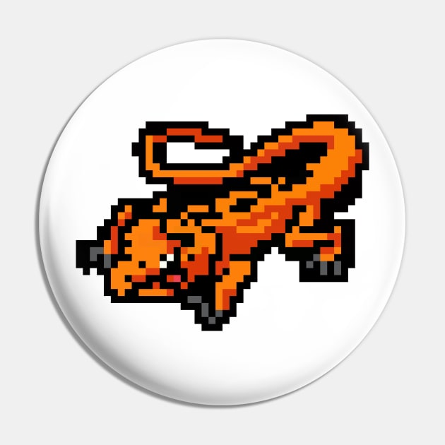 Pixel Lizard Character Pin by B&E