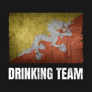 Bhutanese Drinking Team Graphic for Men Women Funny Bhutan Flag T-Shirt