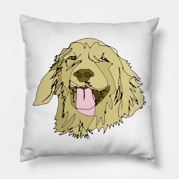 Golden Retriever Scribble Pillow by ApolloOfTheStars