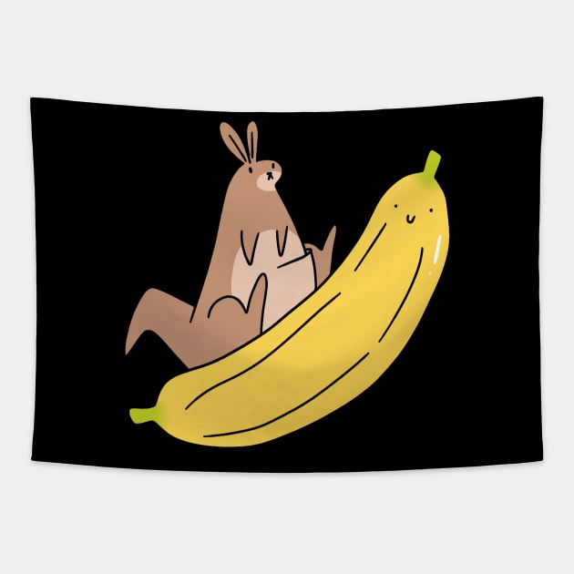 Giant Banana and Kangaroo Tapestry by saradaboru