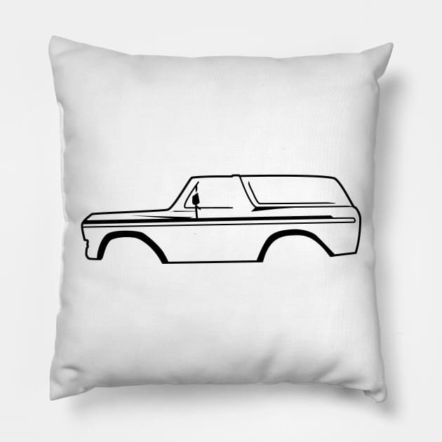 1978-1979 Ford Bronco Side Black With Logo Pillow by The OBS Apparel