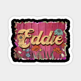 Classic Eddie Personalized Flowers Proud Name Magnet