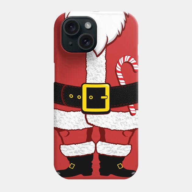 Mini Santa Claus Costume with Christmas Beard and Candy Cane T-Shirt Phone Case by ChattanoogaTshirt