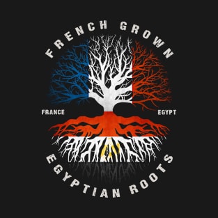 French Grown Egyptian Roots Egypt Flag T-Shirt