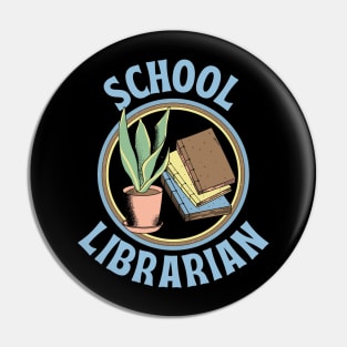 School Librarian T-Shirt Pin