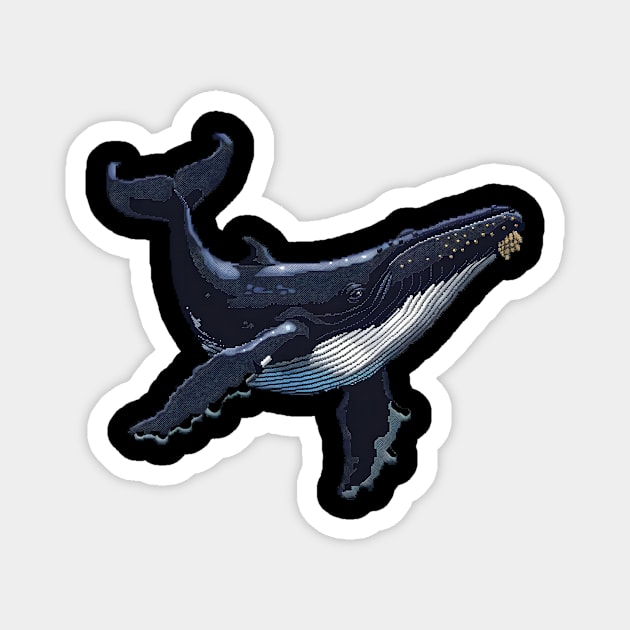 Whale in Pixel Form Magnet by Animal Sphere