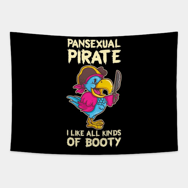 Pansexual Pirate Funny Pansexual Gift Tapestry by CatRobot