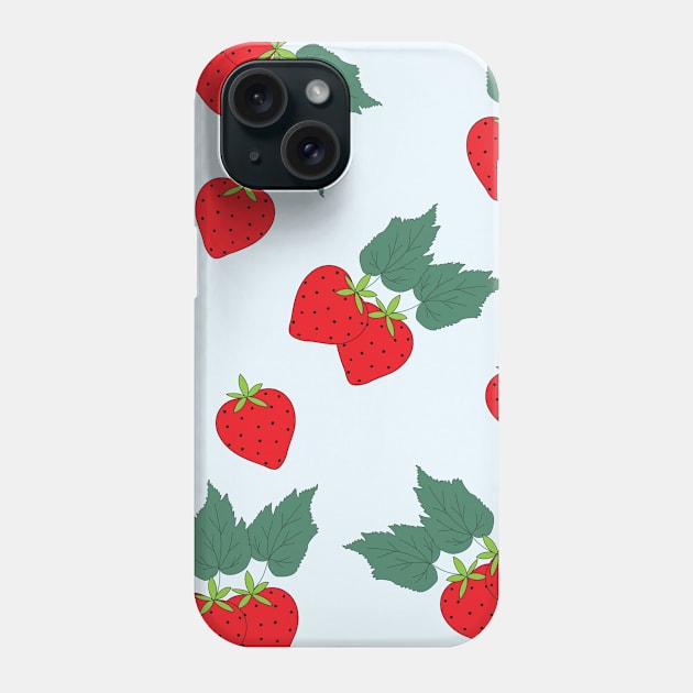 Strawberry Pattern Phone Case by FoodPatterns