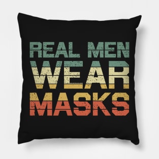 Real Men Wear Masks Vintage Pillow