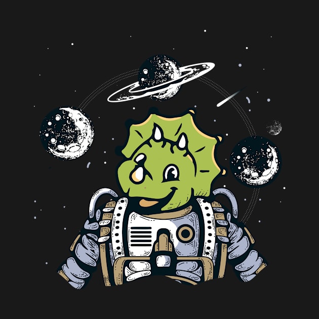 Cute Astronaut Dinosaur by iHeartDinosaurs