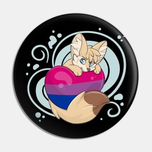 Bi Flag Heart Fennec Fox Pin