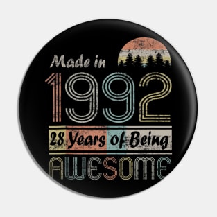 Vintage 1992 Made In 1992 28th Birthday 28 Years Old Gift Pin