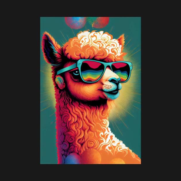 Groovy Psychedelic Alpaca by dholzric