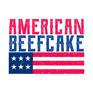 American Beefcake - Retro vintage USA flag design T-Shirt
