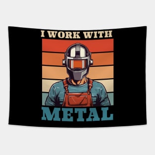 Western Welder Retro Themed Gift Tapestry