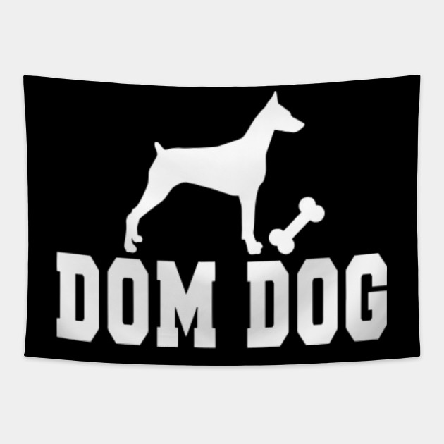 Dom Dog Dog With Bone Silhouette Silhouette Dog Tapestry Teepublic