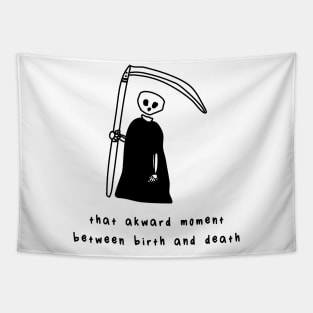 Death Cartoon Funny Life Sucks Horror Sarcasm Tapestry