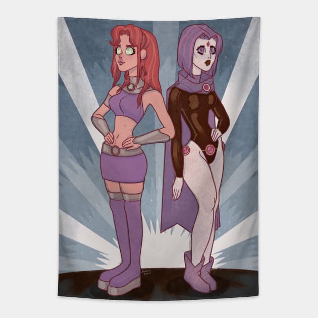 Raven and Starfire Tapestry by artofannabellepullen