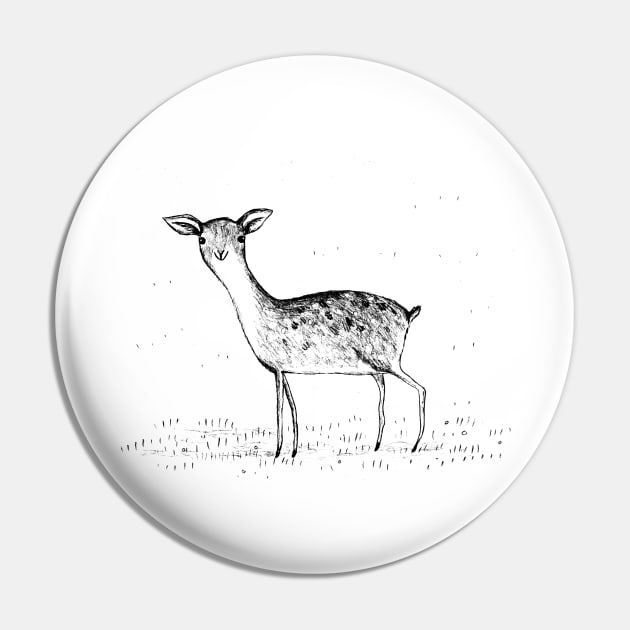 Monochrome Deer Pin by Sophie Corrigan
