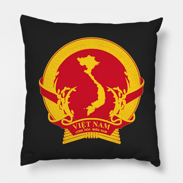 Emblem of the Provisional Revolutionary Government of the Republic of South Vietnam (1969 - 1976) Pillow by Flags of the World