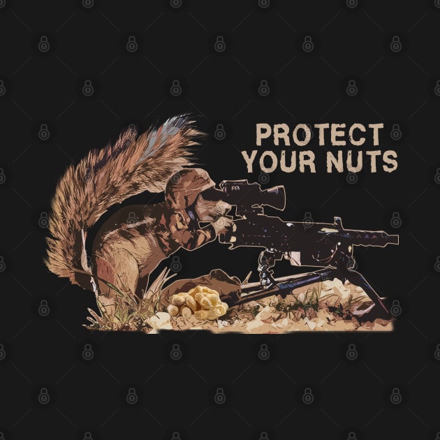 Bushy Buddy Brigade Squirrel Protect Your Nuts Tee Trendsetter by Chocolate Candies