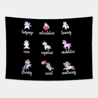 Cute Unicorns Speech Language Pathologist Nine Speech Scopes SLP Tapestry