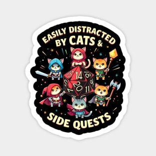 Easily Distracted Cats  Side Quests Cat Gamer Video Games Magnet