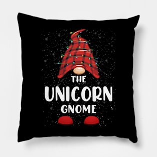 Unicorn Gnome Red Buffalo Plaid Christmas Pajama Matching Family Pillow