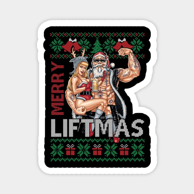 Merry Liftmas Christmas Xmas Fitmas Fitness Santa Holiday Gift For Men Women Magnet by SloanCainm9cmi