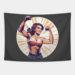 Girl power symbol vector logo Tapestry