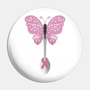 Butterfly Spoon Awareness Ribbon! (Pink) Pin