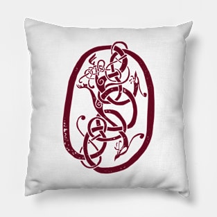 Viking Runestone Burgundy | Hillersjö Stone, Sweden Pillow