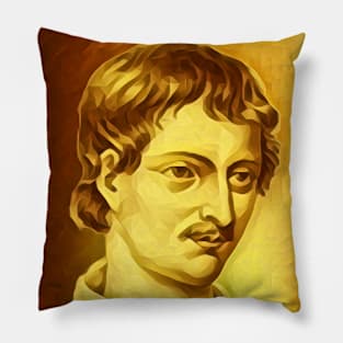 Giordano Bruno Golden Portrait | Giordano Bruno Artwork 8 Pillow