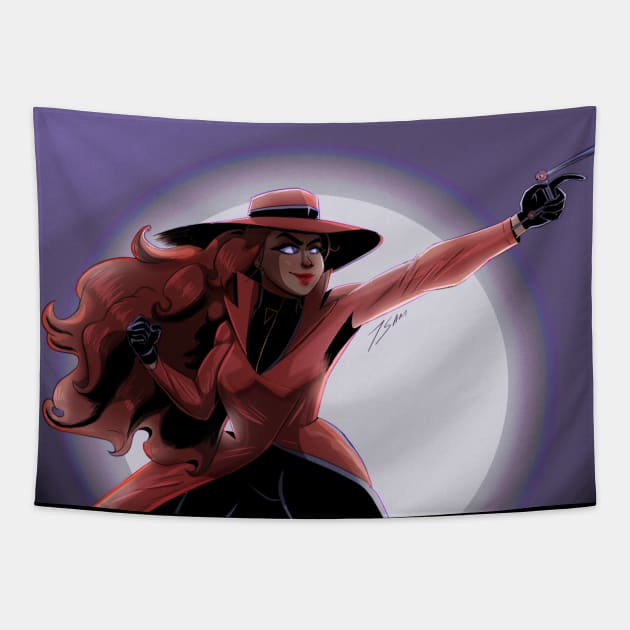 Carmen Sandiego Tapestry by JSam