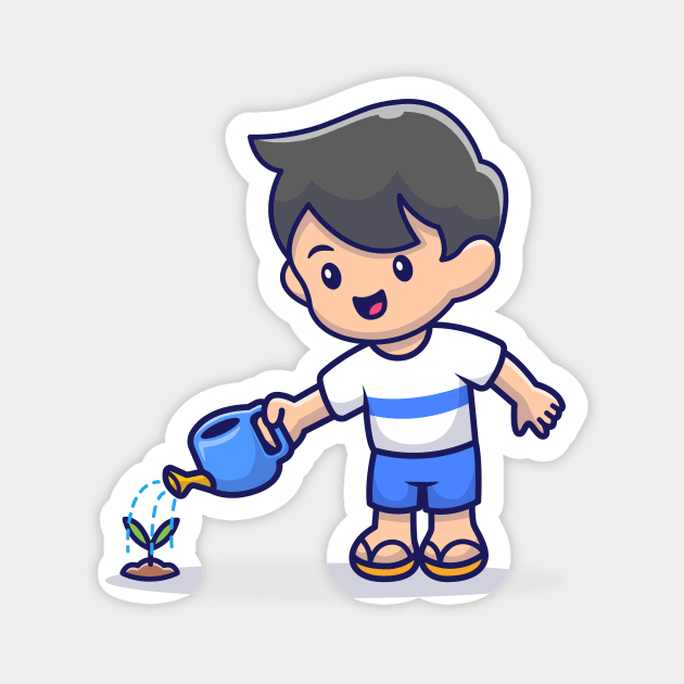 Cute People Watering Plant Magnet by Catalyst Labs