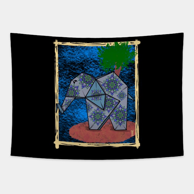 Origami elephant Tapestry by Chillateez 