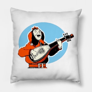 Court clown minstrel playing guitar Pillow