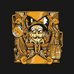 Steampunk Character Professor Retro Look T-Shirt