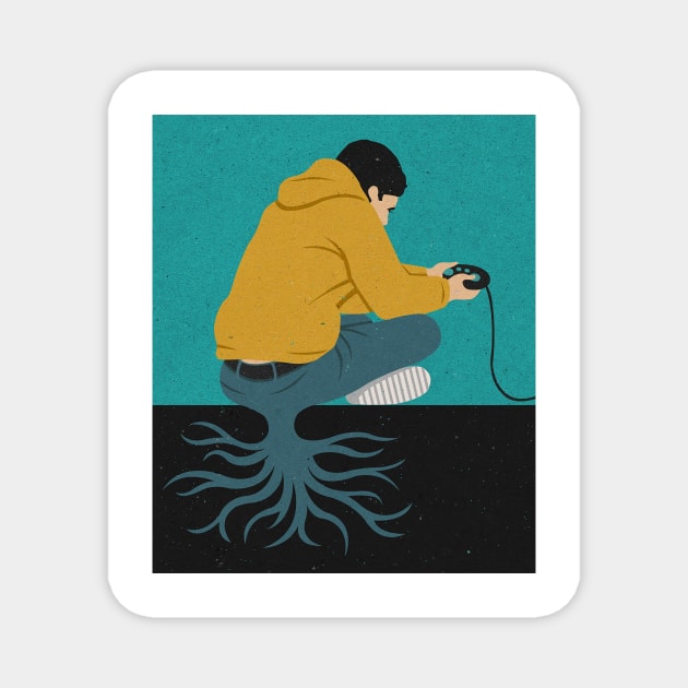 Lazy Lad Magnet by John Holcroft