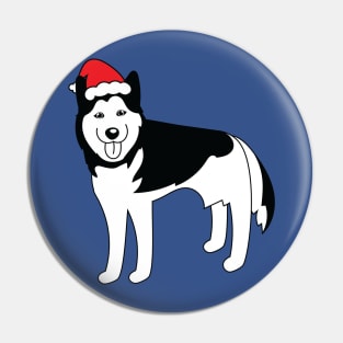 Christmas Husky Pin