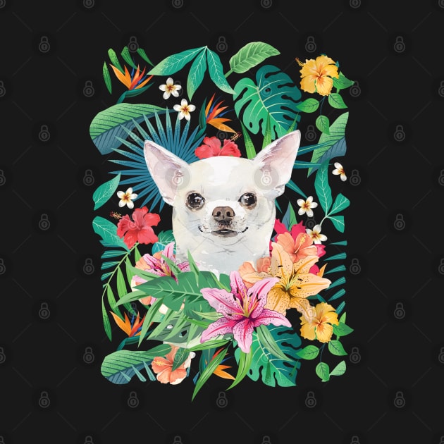 Tropical Short Haired White Chihuahua 4 by LulululuPainting
