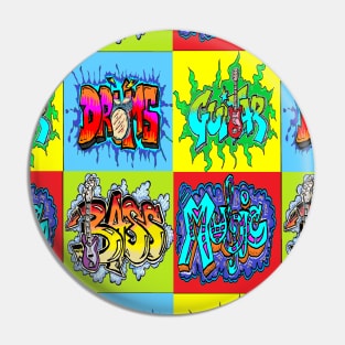 Pop Art Graffiti Graphic Music Drums Guitar Bass 7 Pin