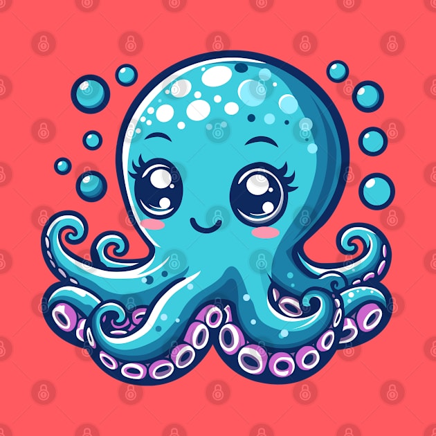 Cute Blue Octopus by Arief Uchiha