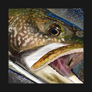 Lake Trout Head Painting T-Shirt