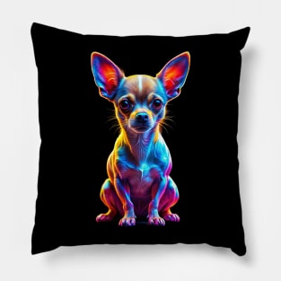 Neon Glow Chihuahua Dog Breed Pillow